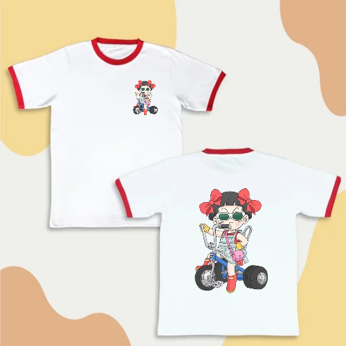KAOS RINGER TEE BICYCLE GIRL UNISEX - TSHIRT DEWASA FREE CUSTOM DESAIN KEREN DAN NYAMAN