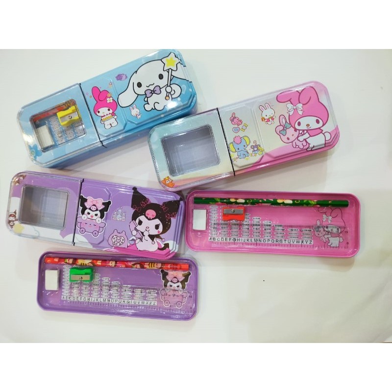 

Tempat Pensil Sanrio 2 Susun + Alat Tulis Kuromi Melody Cinnamoroll Lengkap