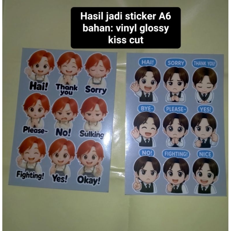 

sticker A6 kpop idol chibi lucu bts nct nct dream nct wish nct 127 treasure riize enhypen txt blackpink aespa h2h ive babymonster straykids