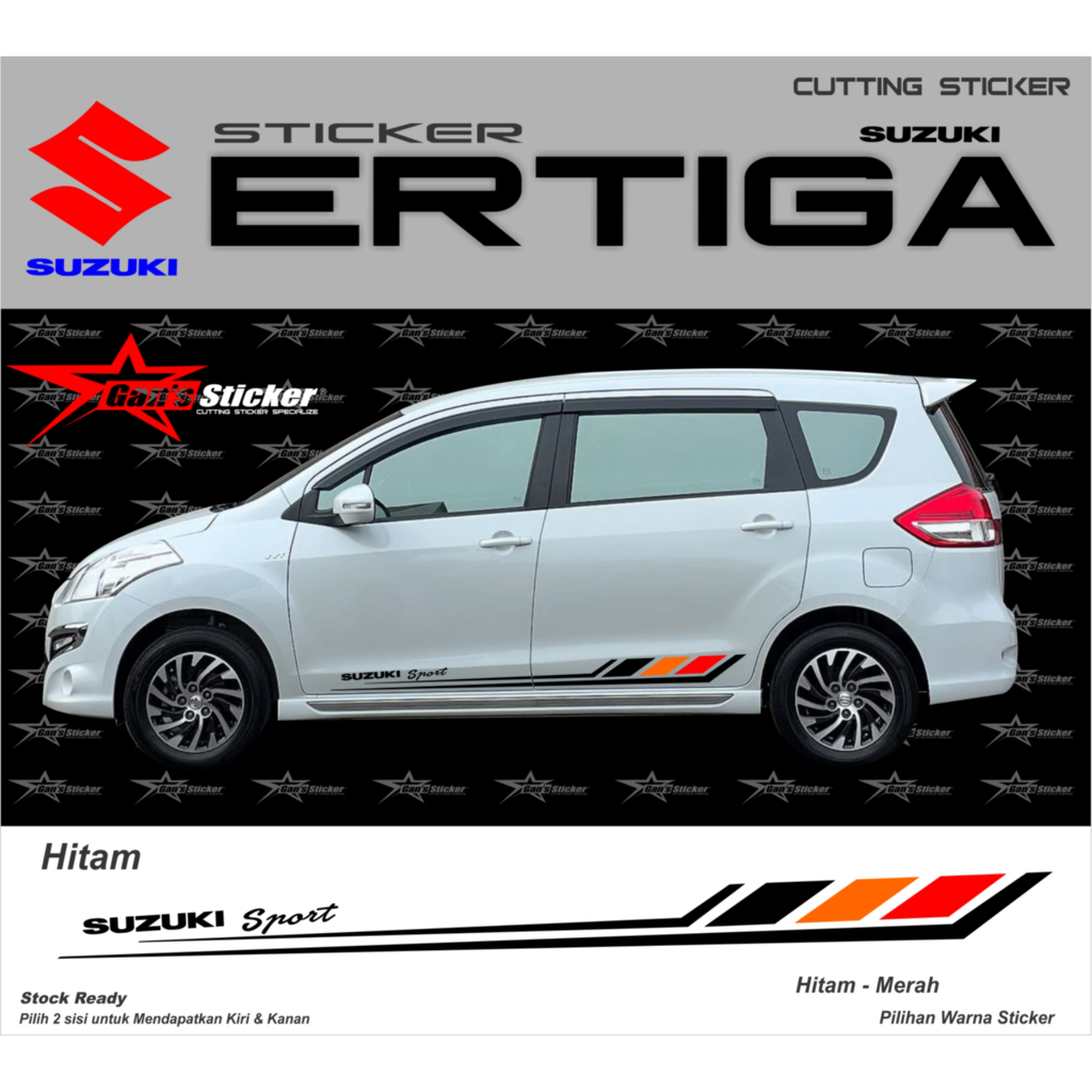 Sticker Suzuki ERTiga Hitam Merah Aksesoris Suzuki Ertiga