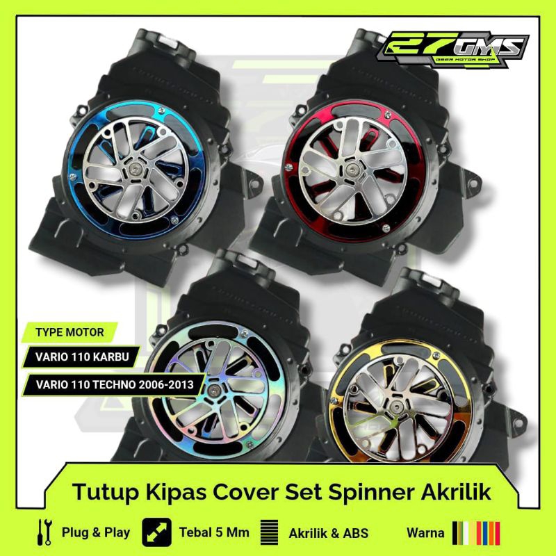 Tutup Radiator Vario 110 Karbu Cover Radiator Vario 110 Karbu Set Spinner Blade PNP Vario 110 Karbu 