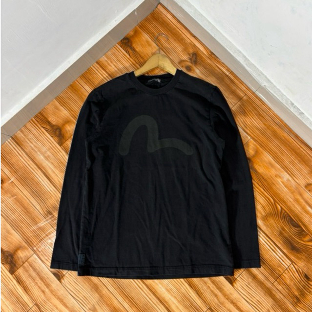 Kaos Longsleeve Evisu Black On Black Second