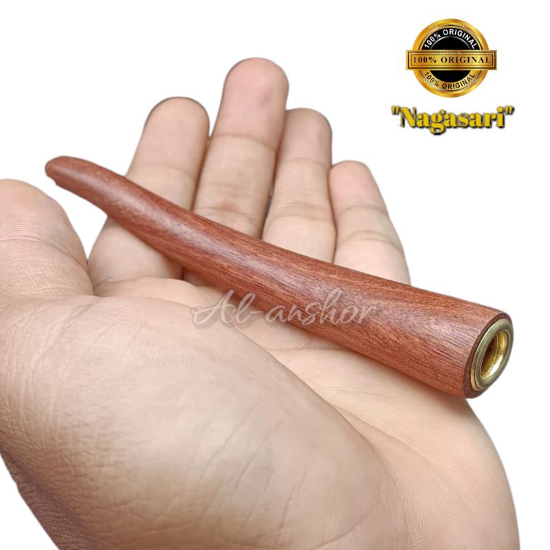 Pipa serotong kayu nagasari asli panjang 13cm lubang multi