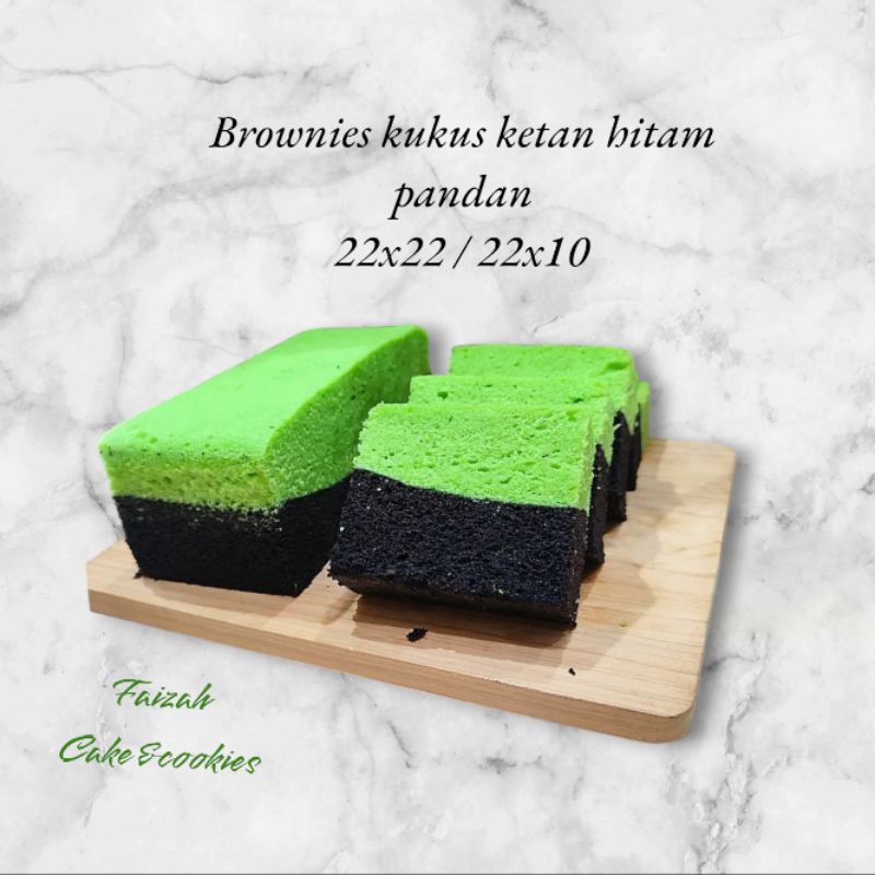 

Brownies Kukus Ketan hitam Pandan