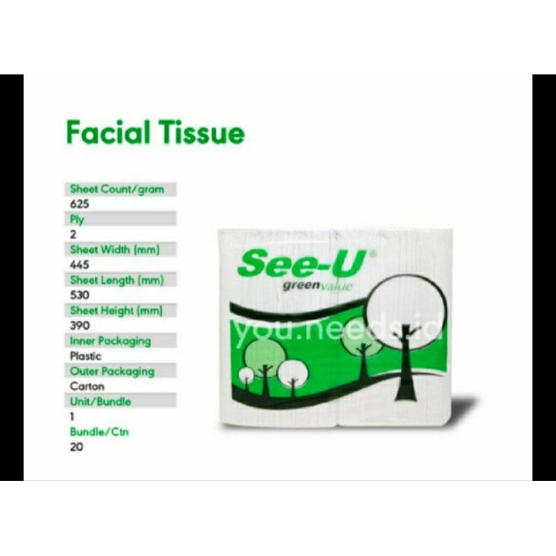 TISU SEE U 650 SHEET TISU KERING TISU WAJAH