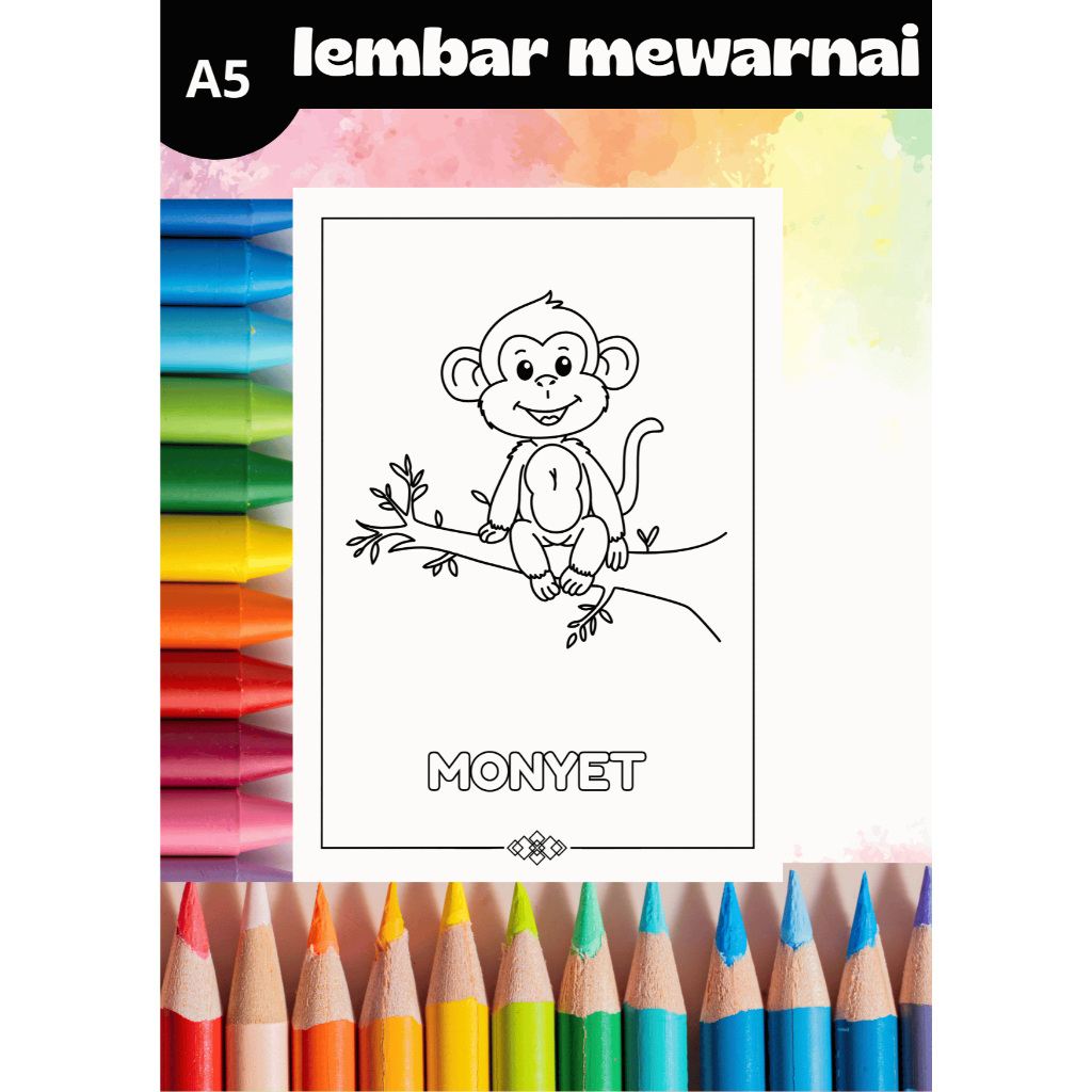 

CB-14 Lembar Gambar Mewarnai Hewan Untuk Anak TK SD PAUD Kertas HVS 100gr Bukan Buku Mewarnai