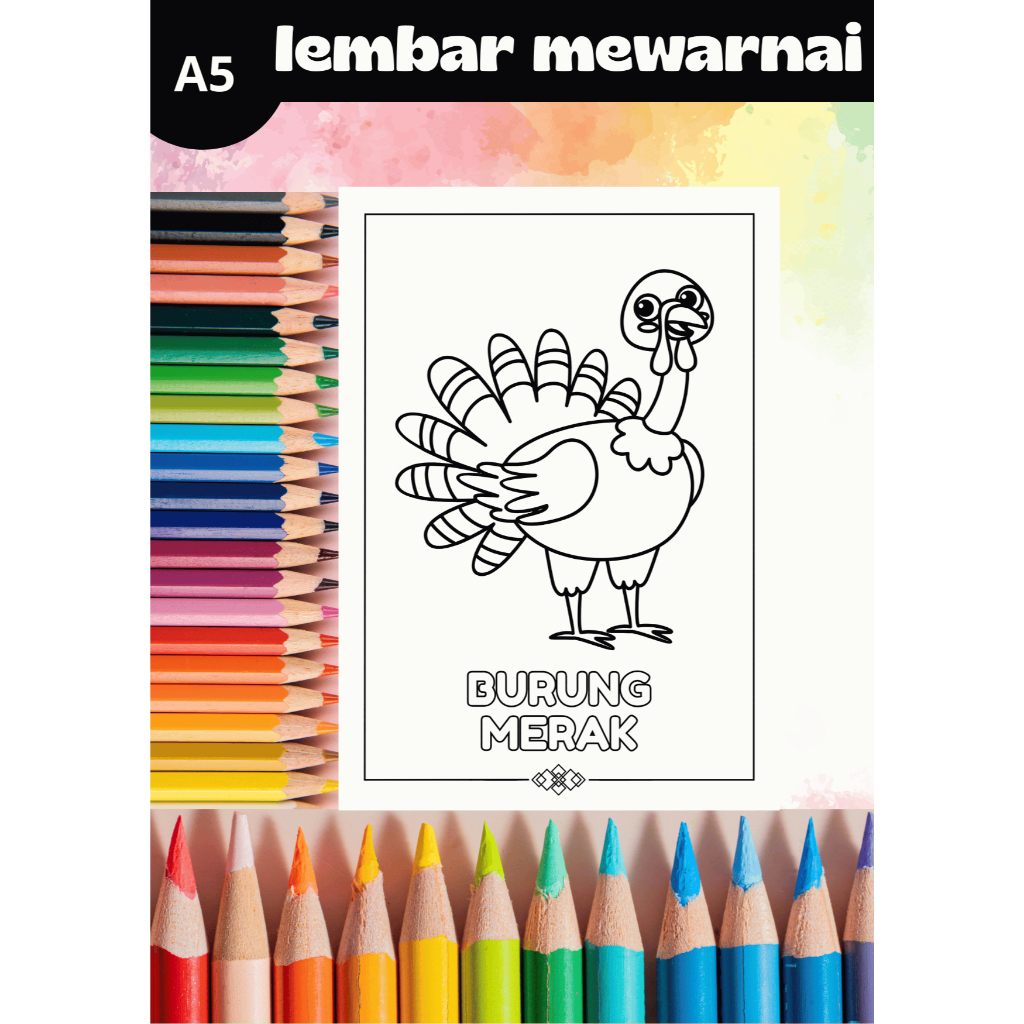 

CB-09 Lembar Gambar Mewarnai Hewan Untuk Anak TK SD PAUD Kertas HVS 100gr Bukan Buku Mewarnai