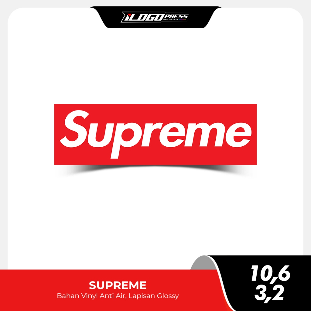 

SUPREME - Stiker Distro Clothing Brand Bahan Vinyl Premium Anti Air Glossy