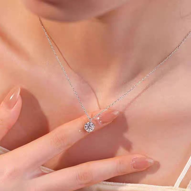 Kalung Titanium Wanita Model Crystal Bulat Import Kalung Titanium Wanita Kekinian