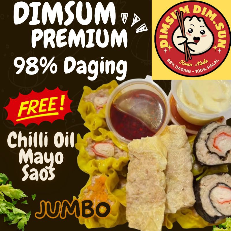 

DIMSUM Dim.Sun JUMBO PREMIUM 98% daging FREE CHILI OIL