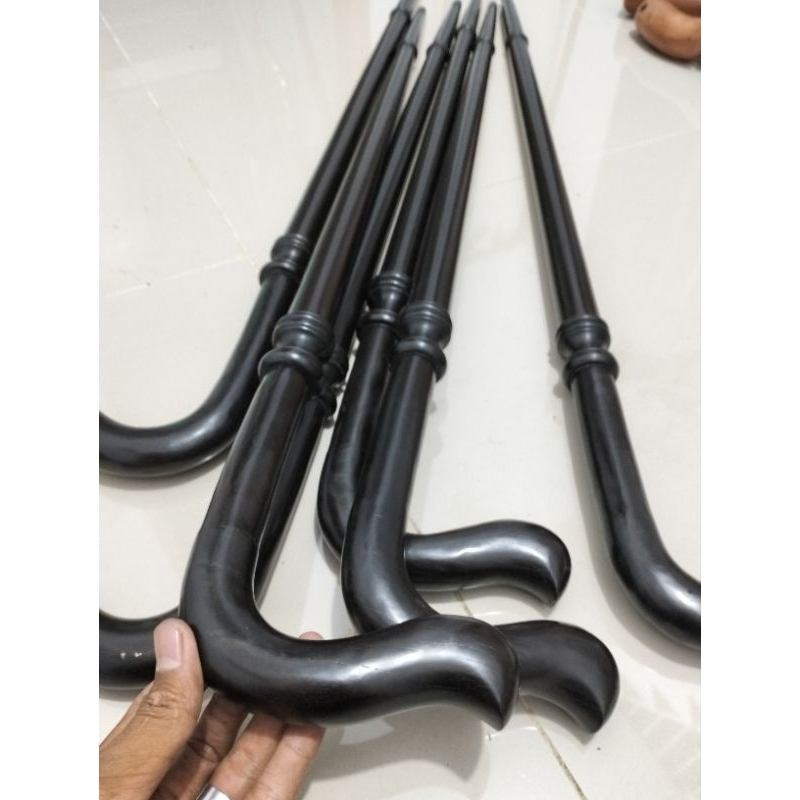 tongkat jalan kayu galih kelor hitam super
