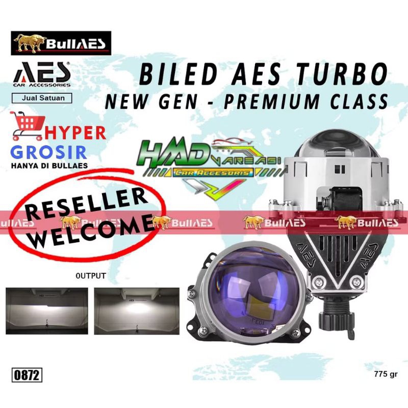 Projector led TURBO AES 3 Inch Bluefirm Dual Chip LED Lens Projector - Flat