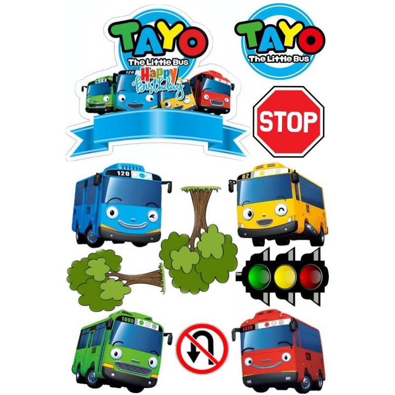 Topper Cake Ultah Karakter Tayo 2