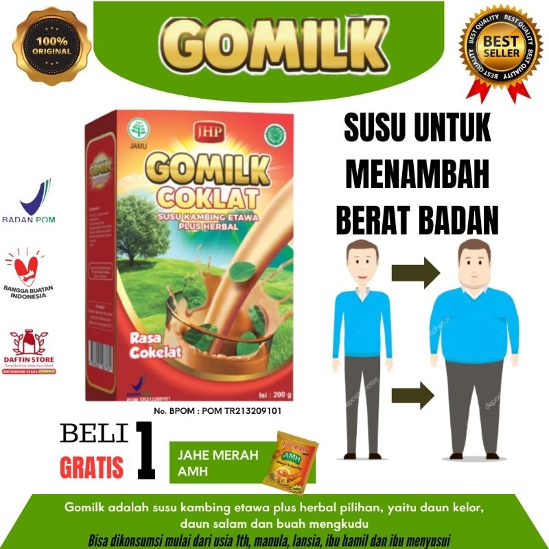 

[FREE HADIAH] GOMILK 200g SUSU KAMBING ETAWA PLUS HERBAL MENAMBAH BERAT BADAN 100% ORIGINAL ASLI