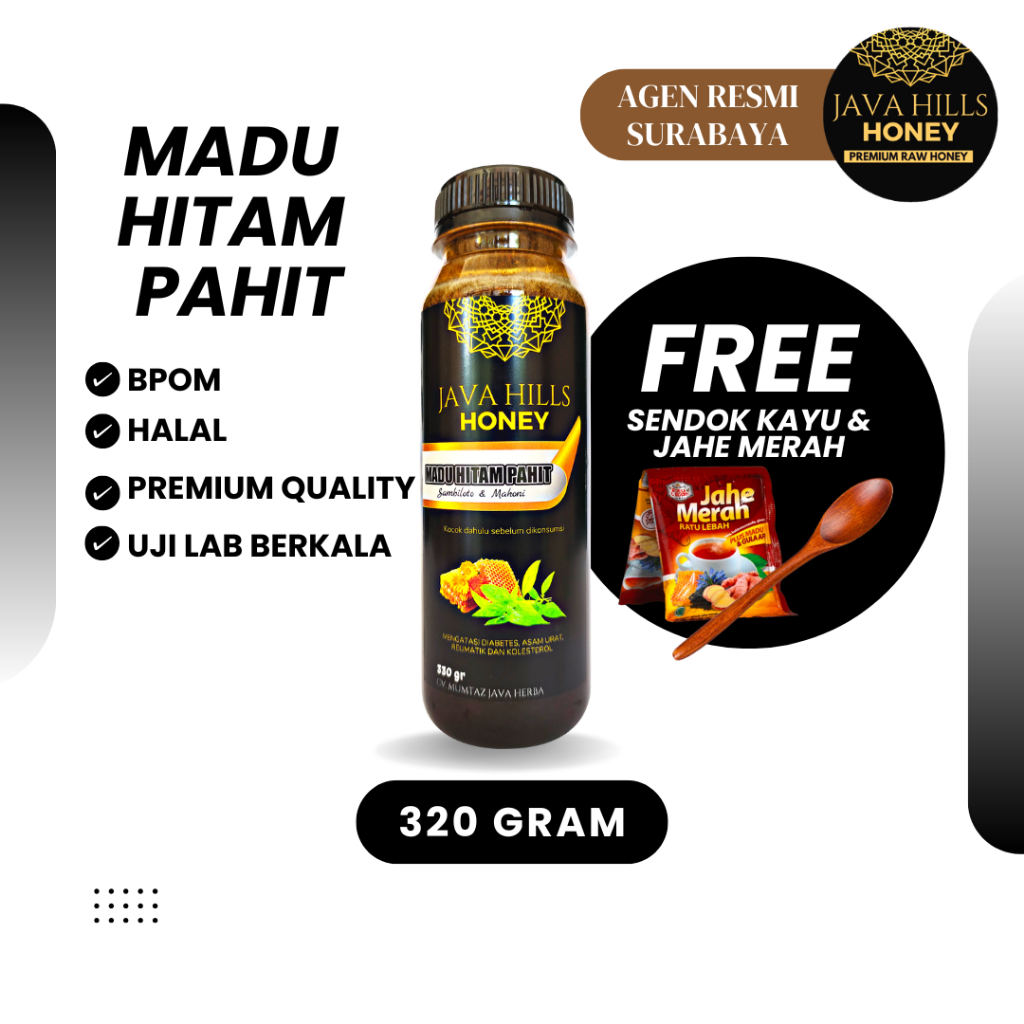 

Javahills Honey Madu Hitam Pahit 320g Madu Herbal Atasi Diabetes, Asam Lambung & Tambah Stamina
