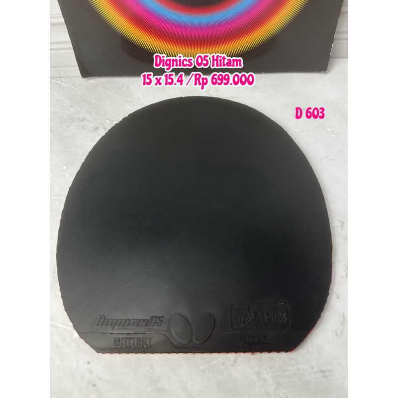 SECOND KARET BET BAT TENIS MEJA PINGPONG BUTTERFLY DIGNICS 05 HITAM ORIGINAL MARKET JAPAN