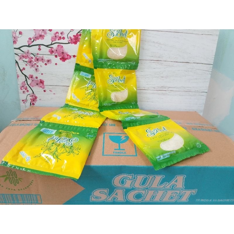 

GULA PASIR Sachet - Gula Pasir Murni Berkualitas 1 Dus isi 100 Pcs @ 1.000 Exp aman 50 Gram