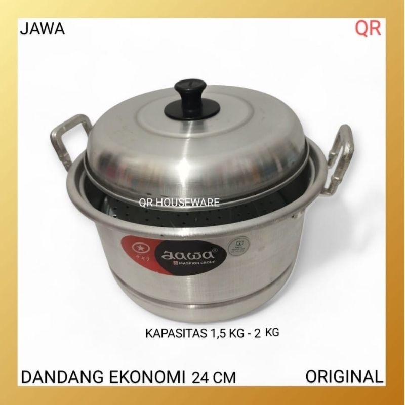 Dandang Ekonomi 24cm Aluminium Murni / Panci Serbaguna Kuat & Tahan Lama ( 1 kg > + - 1,5 kg )