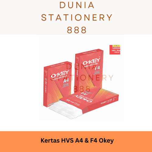 

Kertas HVS OKEY A4 & F4 Copy Paper 75 GSM - 1 Rim 500 Lembar