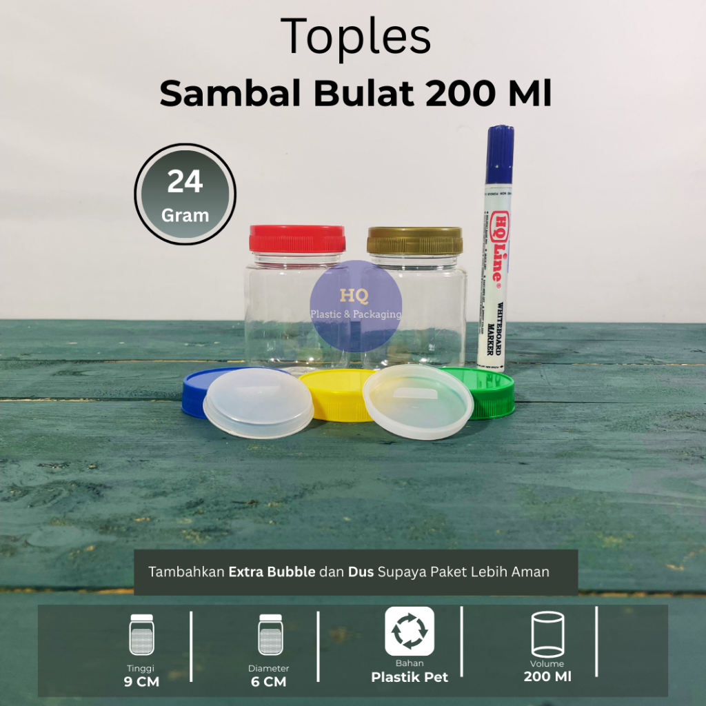 Toples Sambal Bulat 200ml | Toples Bulat 200ml