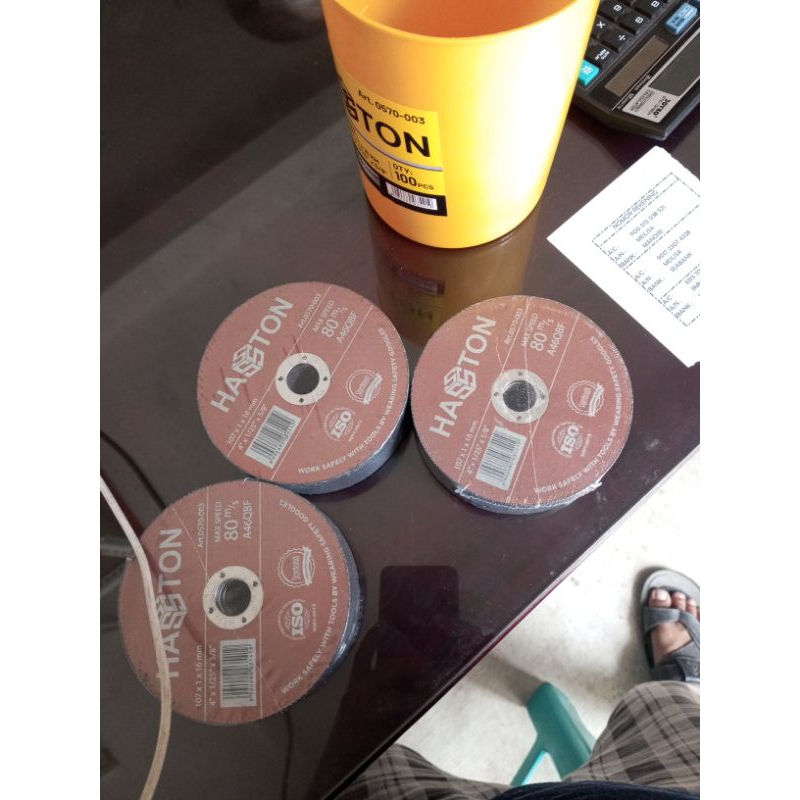 mata grindra hasston 4"/mata potong gerinda/mata potong besi (1 pack=25 keping)