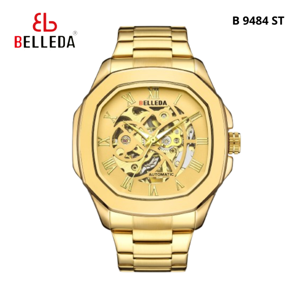 PROMO Jam Tangan Pria BELLEDA 9484 Rantai Otomatis Aktif Anti Air Original Stainless SMILE