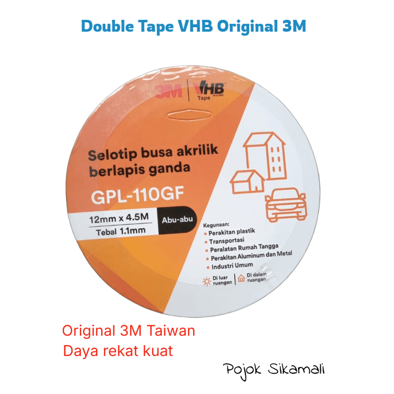 

Double Tape 3M Vhb 4900 size 12 mm x 4,5 mtr / Automotive / Building