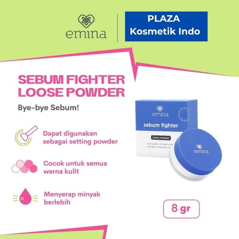 Emina Sebum Fighter Loose Powder Bedak Tabur Mencerahkan Kulit Berminyak Komedo Bruntusan Acne Jeraw