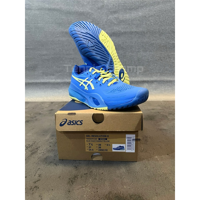 Sepatu Tenis Asics Gel Resolution X Blue Coast Huddle Yellow/ Tennis Shoe Asics Gel Resolution X Wom