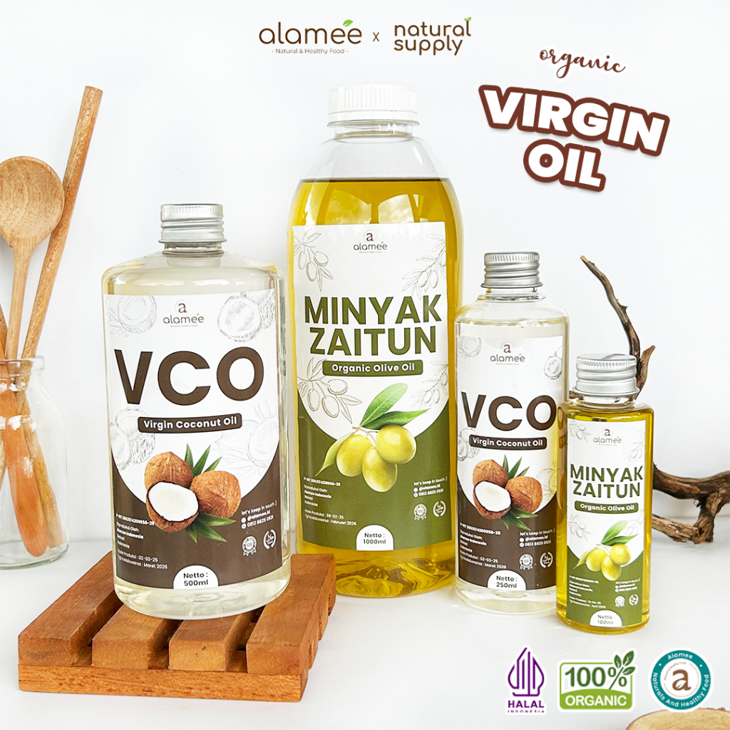 

ALAMEE Virgin Coconut Oil Minyak Zaitun Kelapa Murni Extra VCO Dapat Di minum Di masak Organik 1L