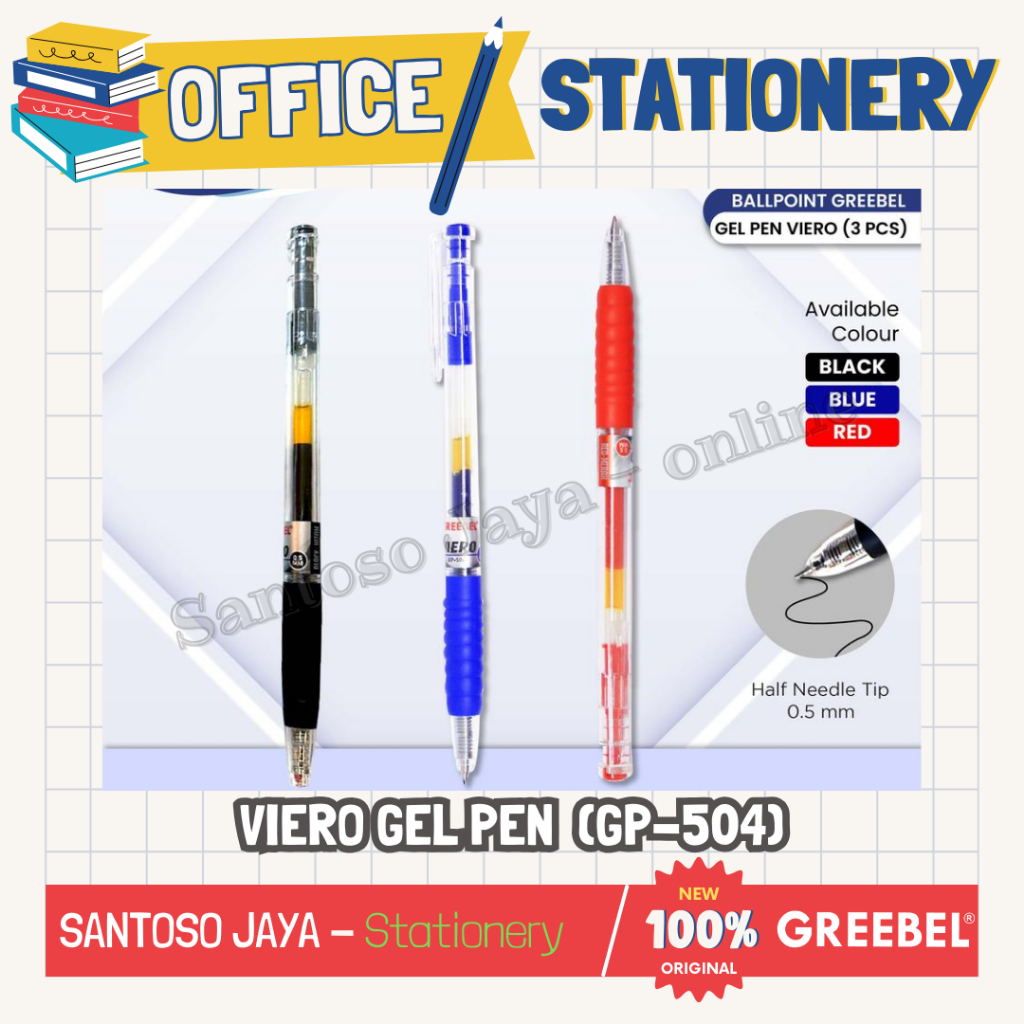 

Bolpen - Pulpen VIERO GREEBEL - GREEBEL VIERO Gel Pen 0.5 mm - GP-504