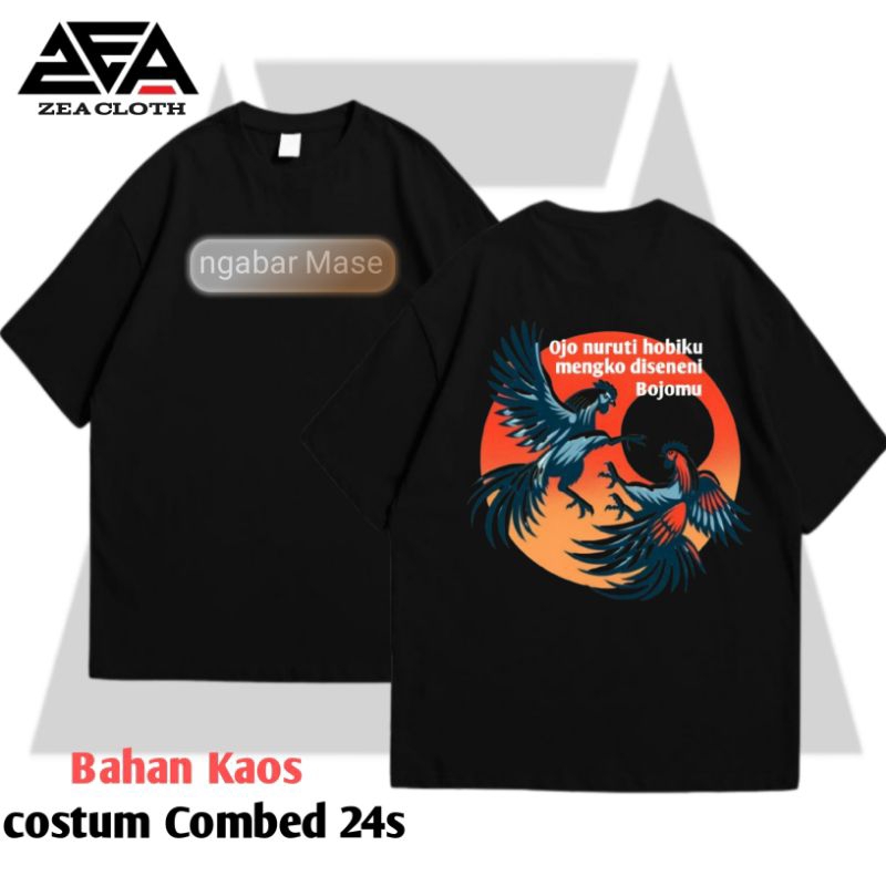 Kaos Ngabar Bosku V2/Baju T-shirt Ngabar Mase Ojo Nuruti hobiku  Mengko Diseneni Bojomu/Kaos Ayam Ad