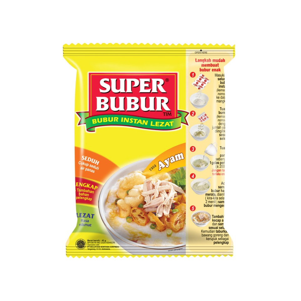 

SUPER BUBUR INSTANT BERGIZI AYAM PCK 45g