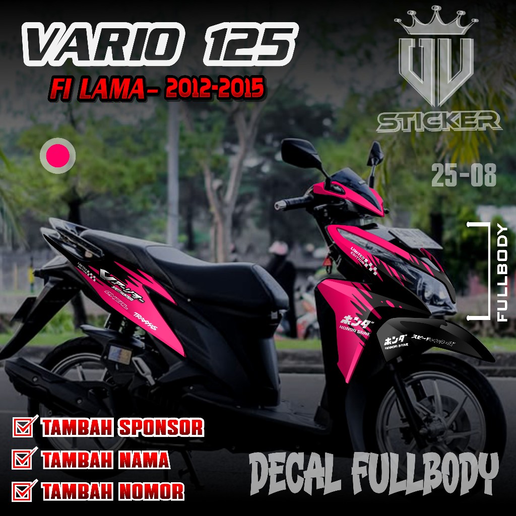 (COD) TERBARU Sticker Decal Full Body Vario 125 Old/Lama KZR Fullbody Tahun 2012 2013 2014 2015 - De