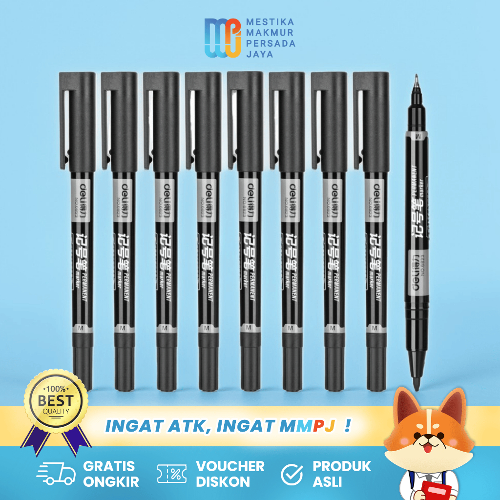 

Deli Whiteboard Marker / Spidol Papan Tulis – Tinta Mudah Dihapus & Cepat Kering 6823-BK
