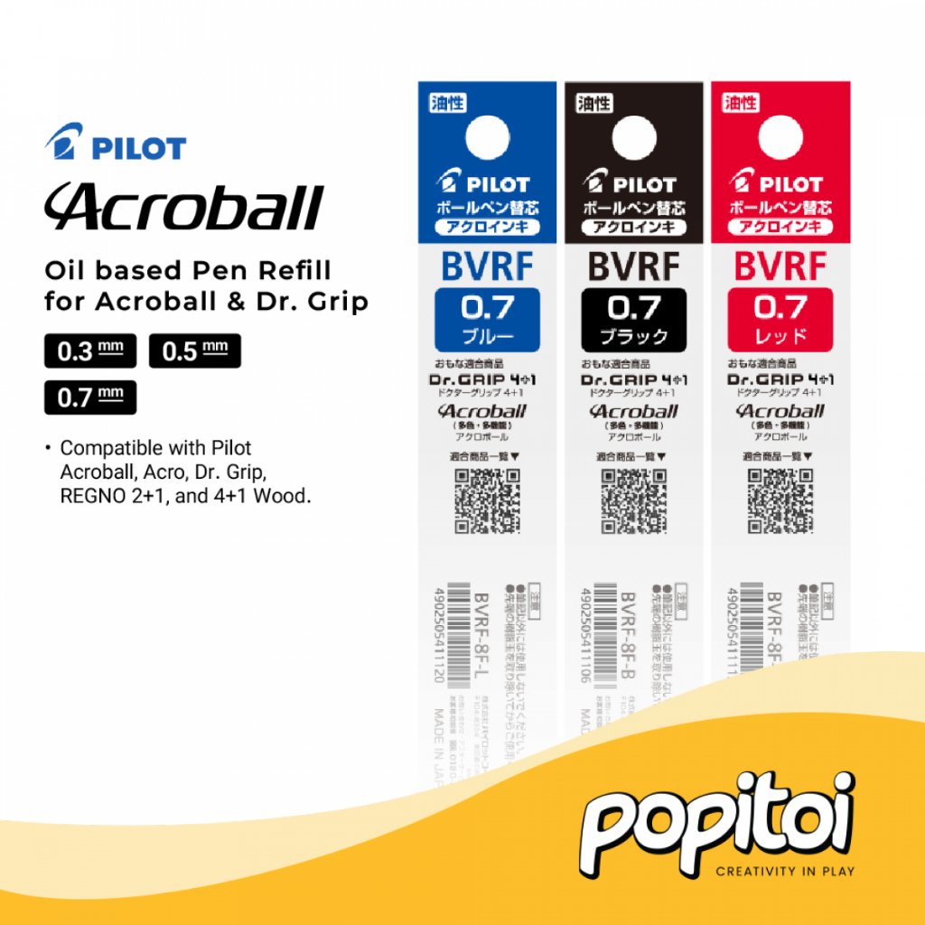 

Pilot BVRF Acroball Ballpoint Multi Pen Refill 0.5 0.7 mm Isi Ulang Pulpen Multipen