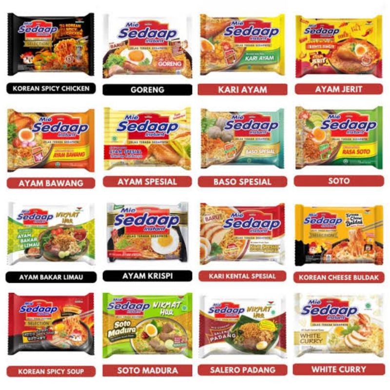 

Mie Sedaap Semua Varian Rasa