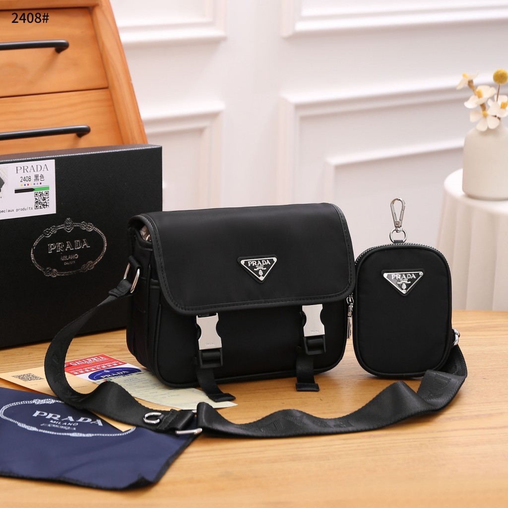BAG PRADA RE-NYLON CROSSBODY WATERPROOF SEMI ORI WITH BOX 2408