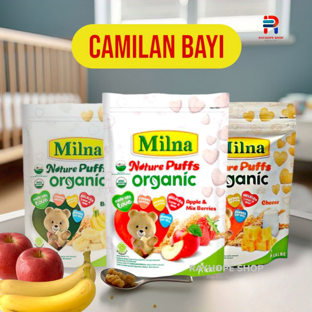PROMO MILNA Nature Puffs Puff Organic Cemilan Makanan Ringan Baby Bayi Anak Balita Refill Pouch Kema