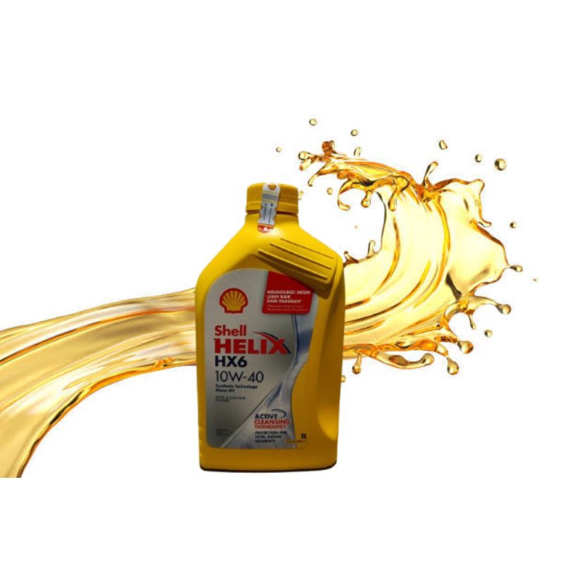SHELL HELIX HX6 10W-40 SYNTHETIC TECHNOLOGY 1Ltr OLI MOTOR OLI MOBIL SHELL HX6 1000ML KUNING