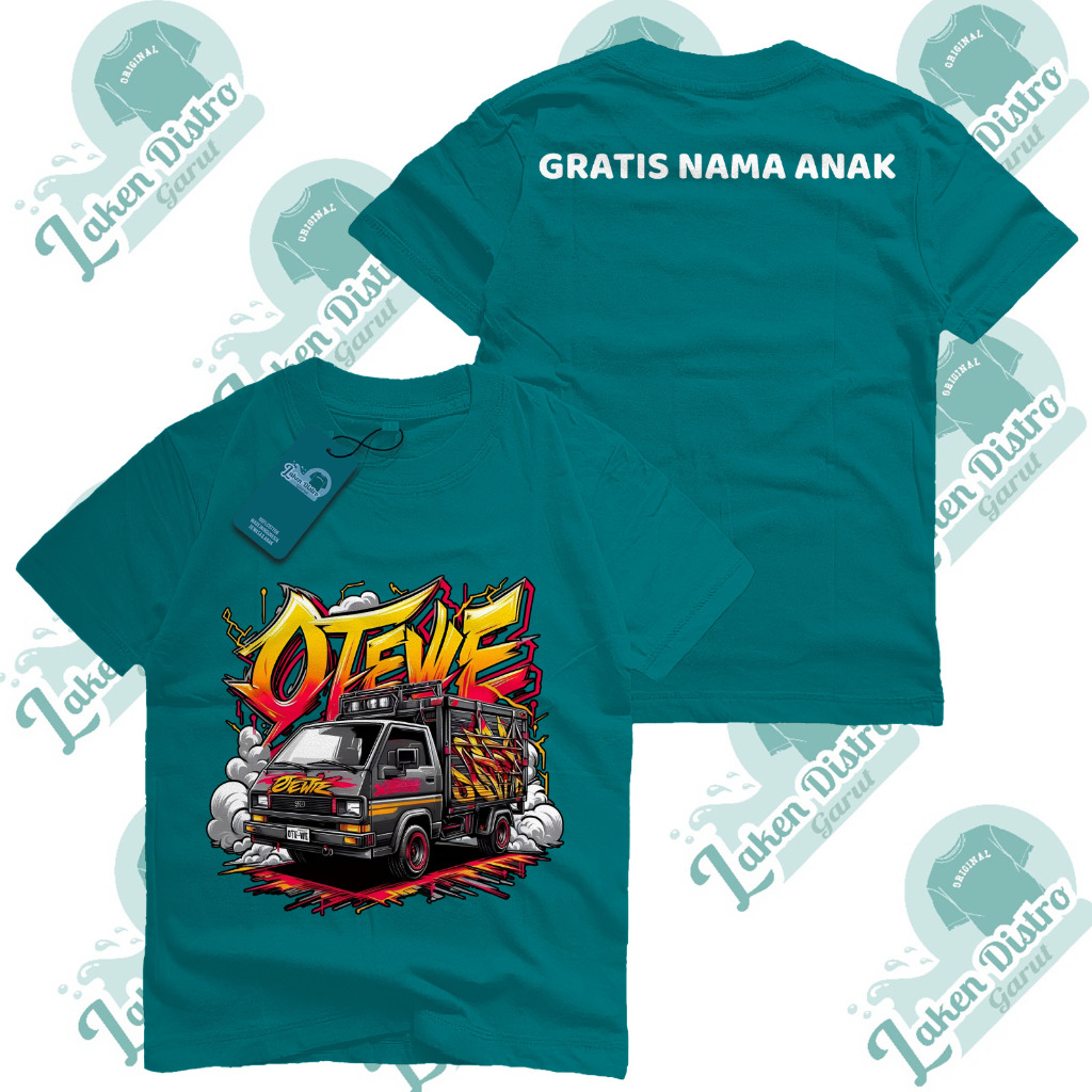 Glosir Kaos Anak Distro Original Garut L,Pendek L300 Otewe Costom Nama Usia 1-13 thn