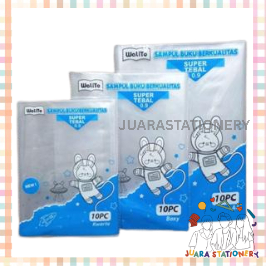 

JUARASTATIONERY Sampul Buku Walito (10 pcs) / Sampul Buku Tulis Sampul Buku Sekolah Kwarto Boxy A4