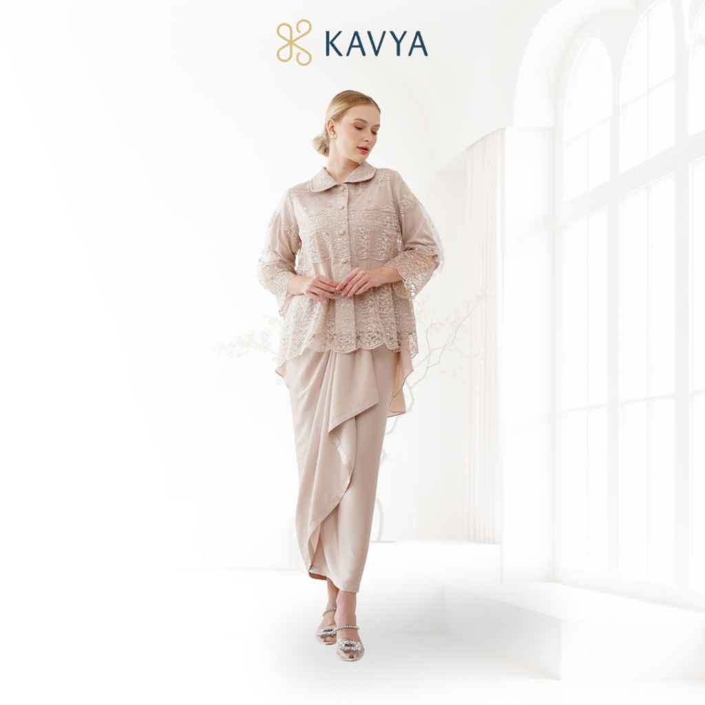 One Set Rok Lilit Malika Set SAP B 05 Setelan Blus Brokat Baju Kondangan Elegan Premium