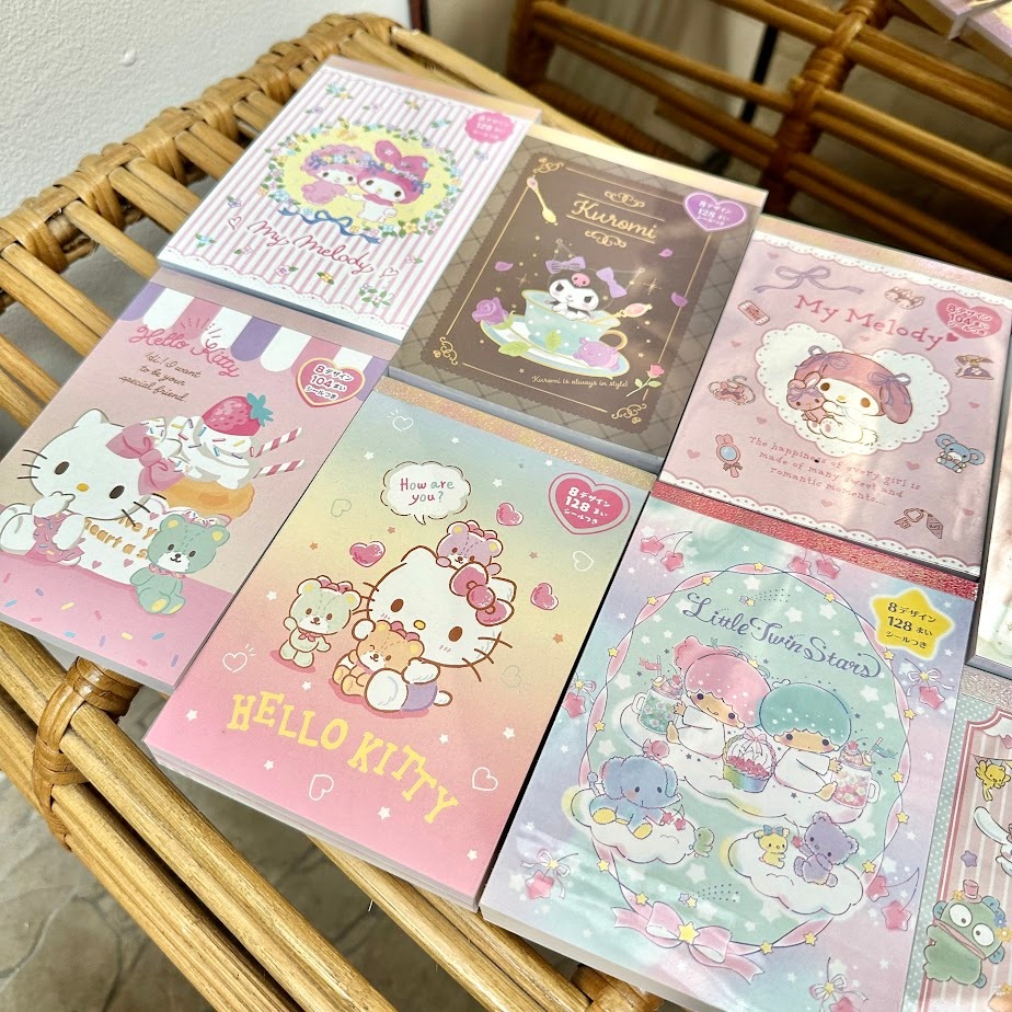 

HJK Memopad 8 Design Notes Notepad Catatan Kecil Buku Alat Tulis Stiker Notebook Sanrio Kuromi