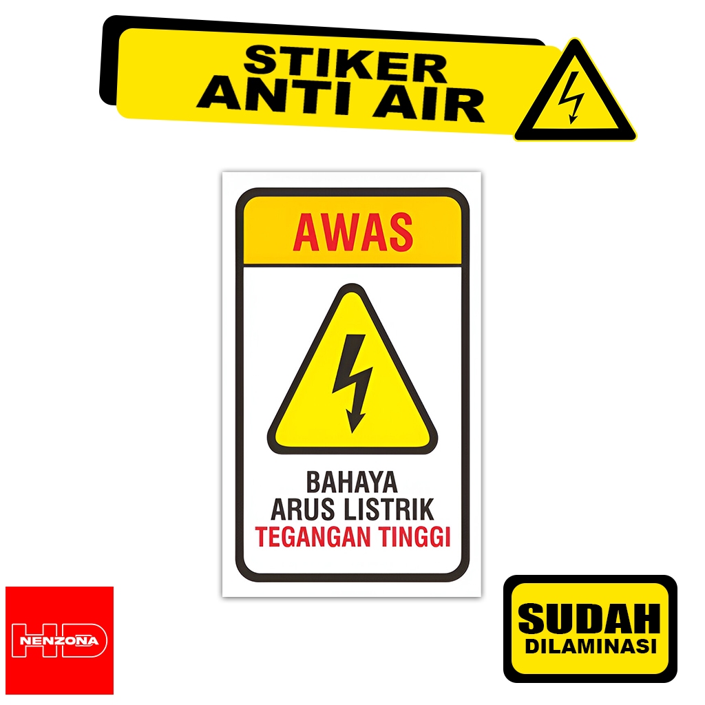 

Stiker Awasa Bahaya Arus Litrik Tegangan Tinggi Sticker Kelistrikan Elektronik Bahan Vinyl Anti Air