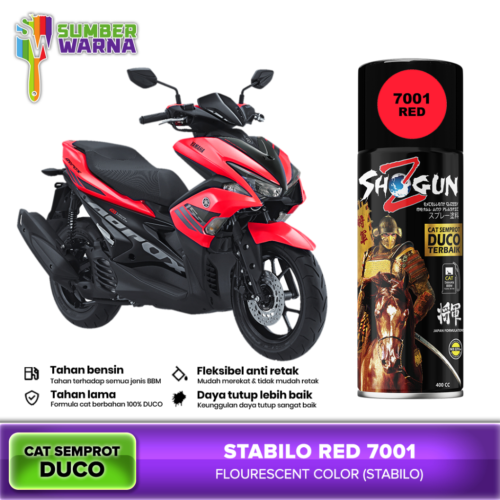 Cat Semprot Pilox Pilok Shogun Z Paint Pylox  Duco Stabilo Red Merah 7001