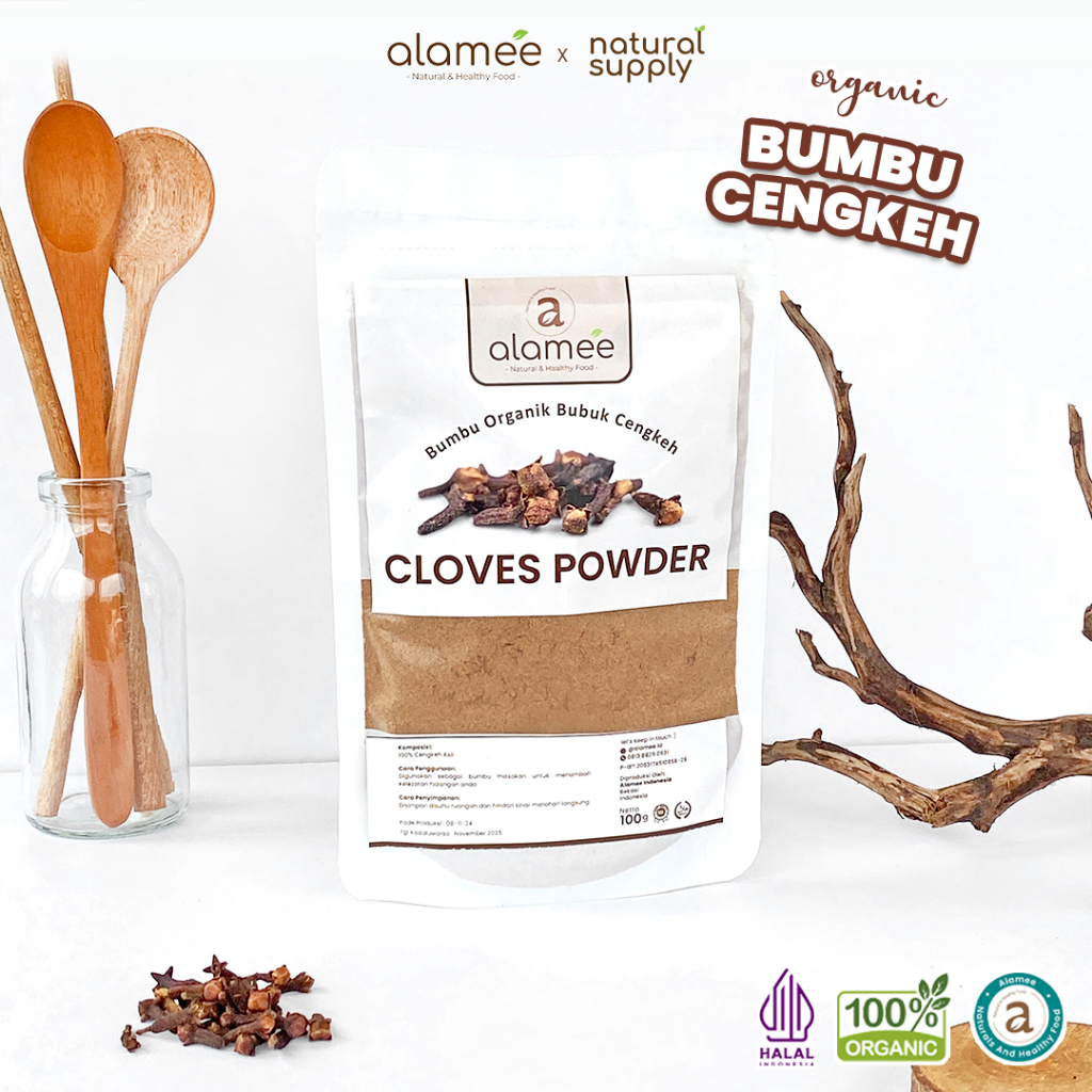 

ALAMEE Cengkeh Bubuk Clove Powder Ground Spice Murni Asli Tanpa Campuran Bumbu Organik 100g