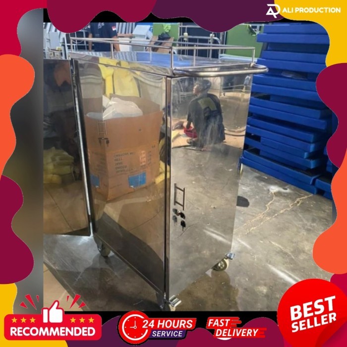 Food Trolley 8 Susun Troli Makanan Rumah Sakit Trolley Makan 8 Rak Stainless Steel