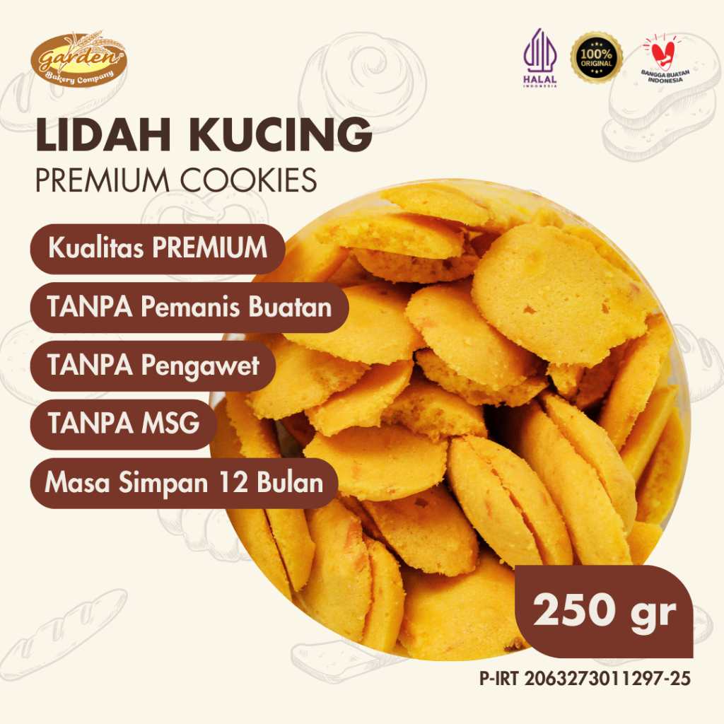 

Lidah Kucing Premium Cookies Garden Bakery Kue Kering Snacks Makanan Lebaran