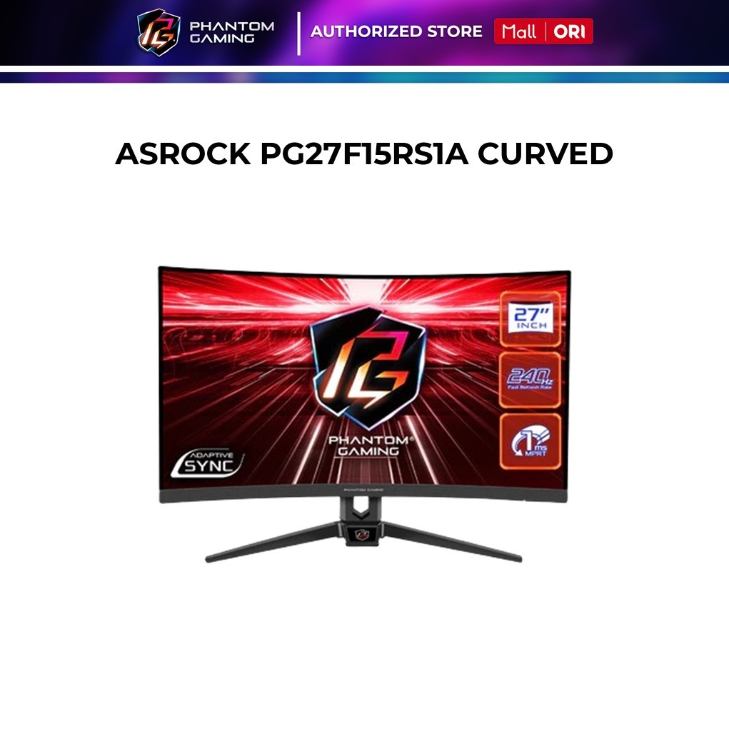 ASRock Phantom Gaming PG27F15RS1A - Monitor Gaming 27" Curved 240Hz FHD VA